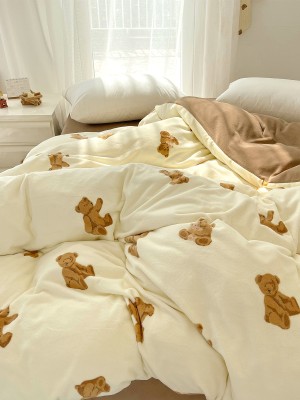 Cartoon Bear Plush Duvet Cover Cartoon Bear Plush Duvet Cover