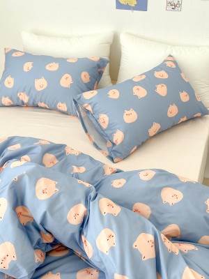 Cartoon Pink Pig Cotton Duvet Cover Cartoon Pink Pig Cotton Duvet Cover