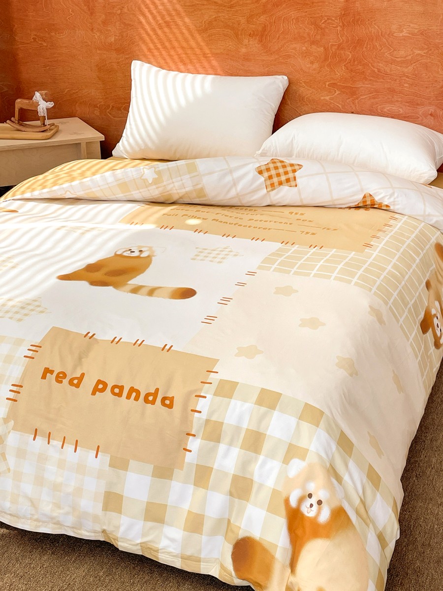 Warm-toned Adorable Raccoon Duvet Cover