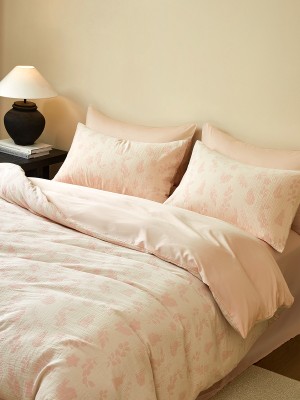 Double Layer Yarn Woven Four Piece Bedding Set