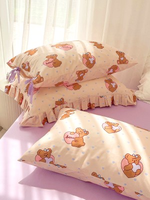 Cute Bear Cotton Pillowcase