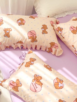 Cute Bear Cotton Pillowcase Cute Bear Cotton Pillowcase