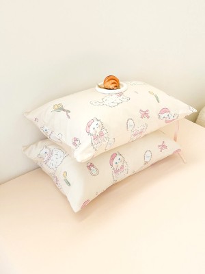 White Kitten Cotton Pillowcase White Kitten Cotton Pillowcase