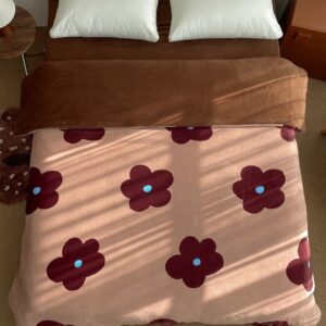 Floral Print Plush Duvet Cover