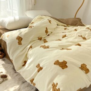 Cartoon Bear Plush Duvet Cover