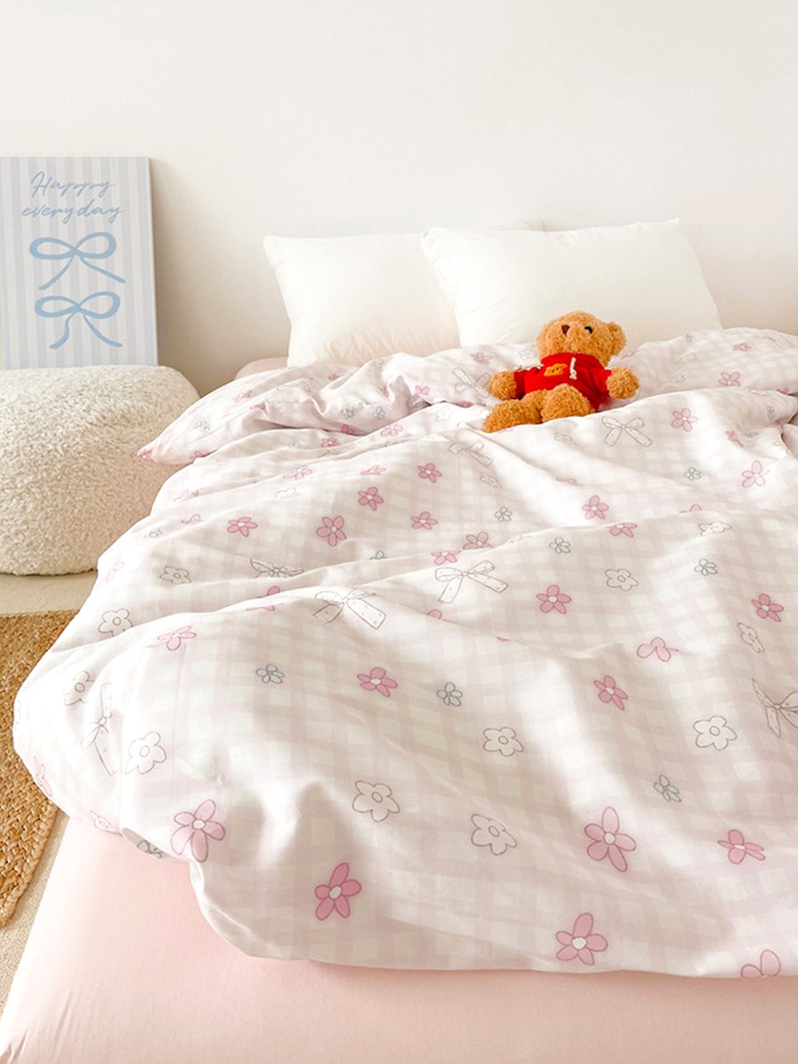 Floral Bow Cotton Duvet Cover - Image 3