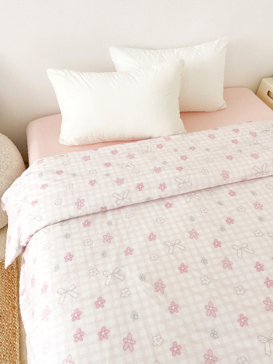 Floral Bow Cotton Duvet Cover - Image 4