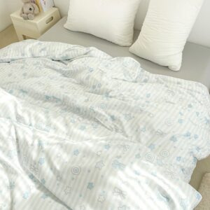 Blue Striped Cotton Duvet Cover