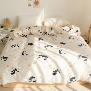 Black and White Kitten Cotton Duvet Cover