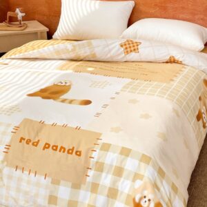 Warm-toned Adorable Raccoon Duvet Cover