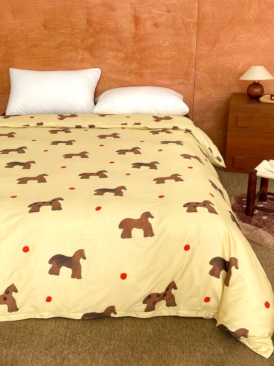 Brown Pony Long Staple Cotton Duvet Cover - Image 4