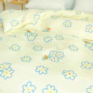 Blue Floral Cotton Duvet Cover