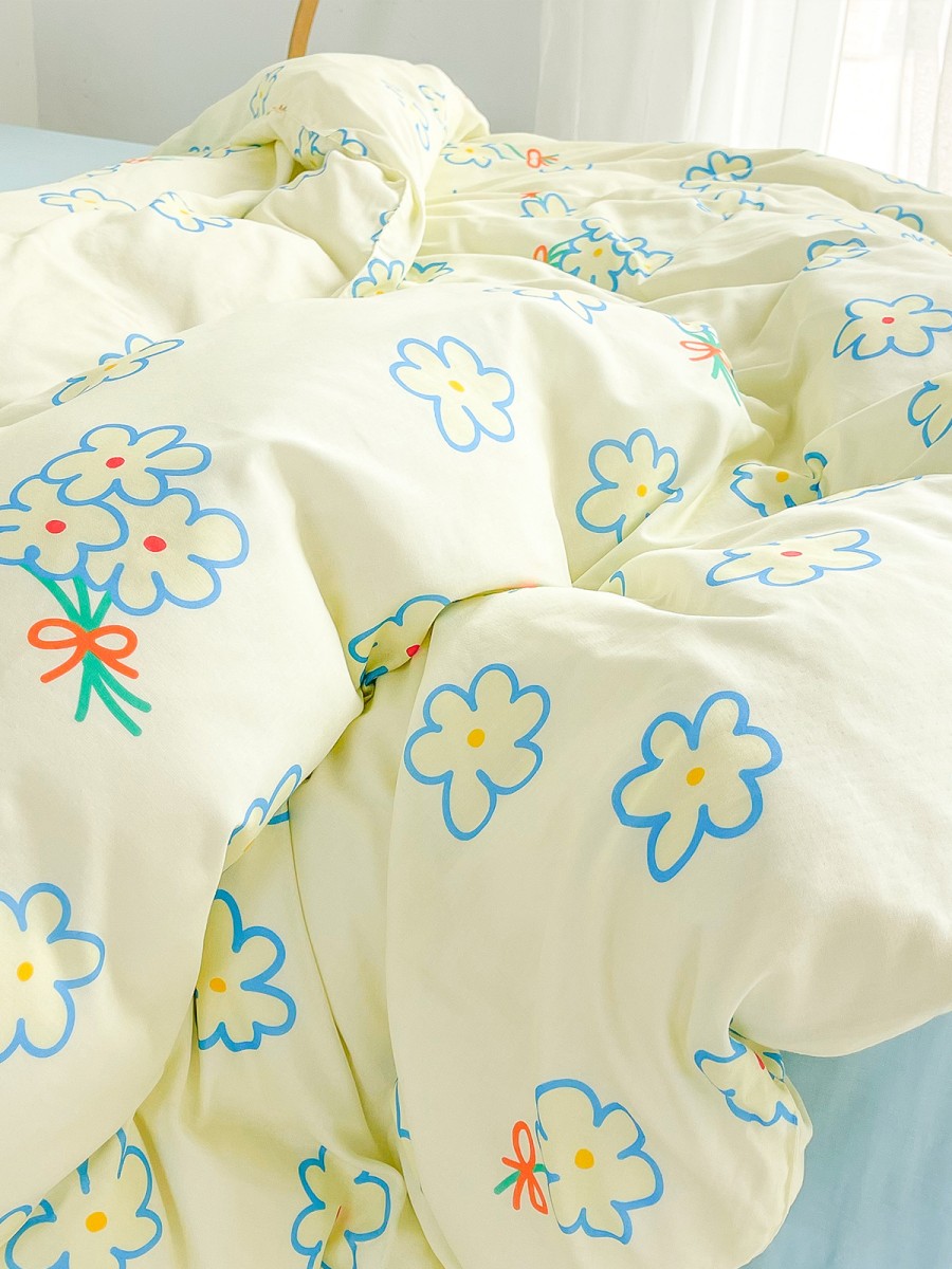 Blue Floral Cotton Duvet Cover - Image 2