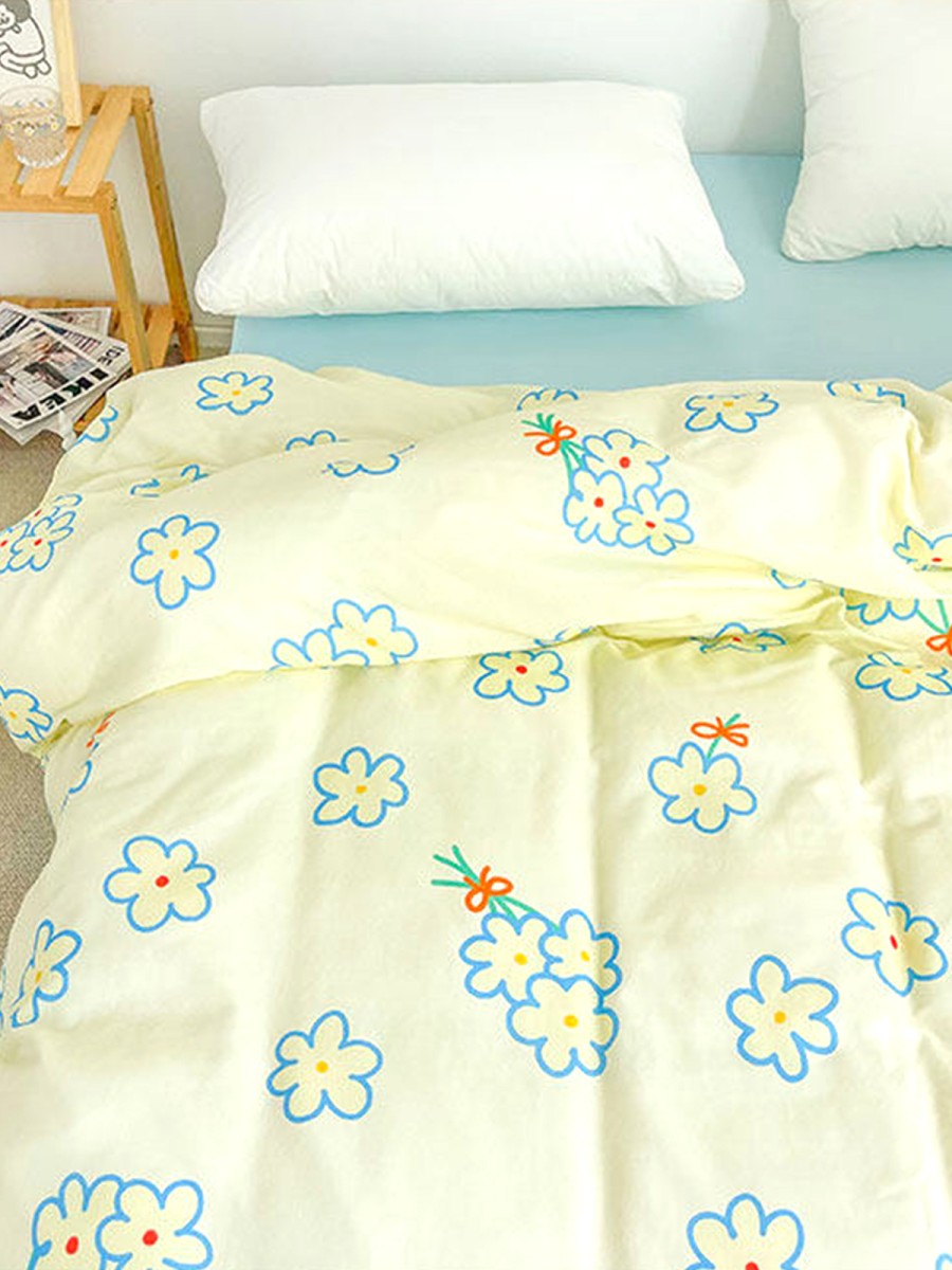 Blue Floral Cotton Duvet Cover - Image 3