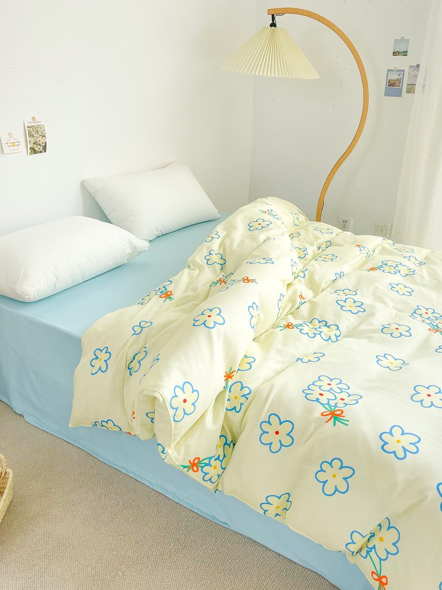 Blue Floral Cotton Duvet Cover - Image 5