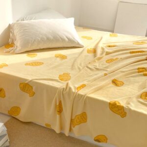 Taiyaki Print Plush Bed Sheet