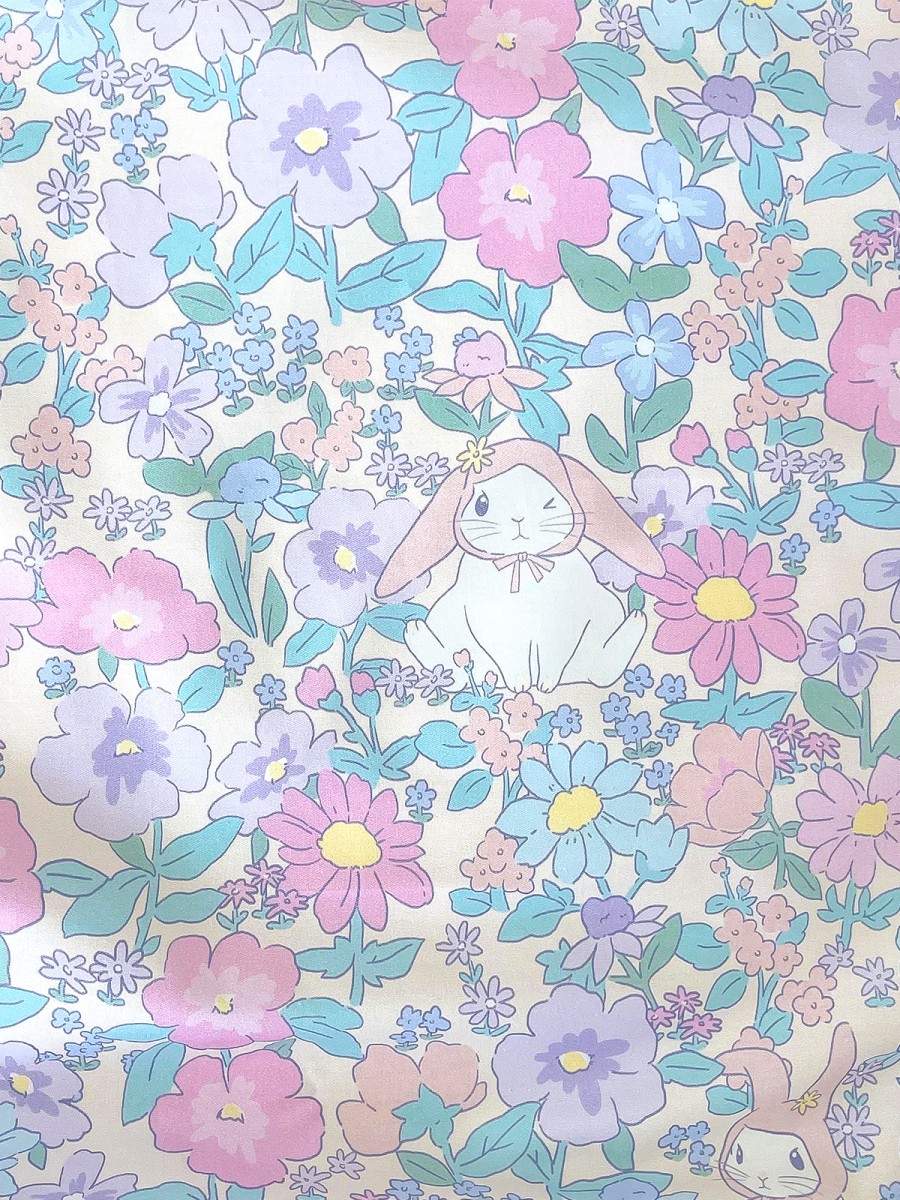 Floral and Bunny Printed 100% Cotton Bed Sheet - Image 5
