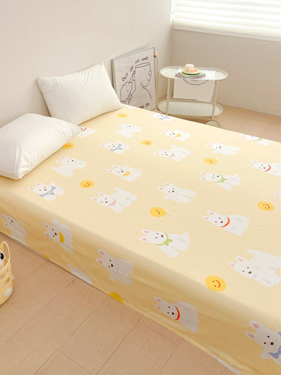 White Puppy Print Cotton Bed Sheet - Image 2
