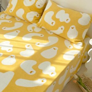 Cute Duck Print Bed Sheet