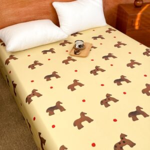 Cartoon Pony Print Long Staple Cotton Bed Sheet