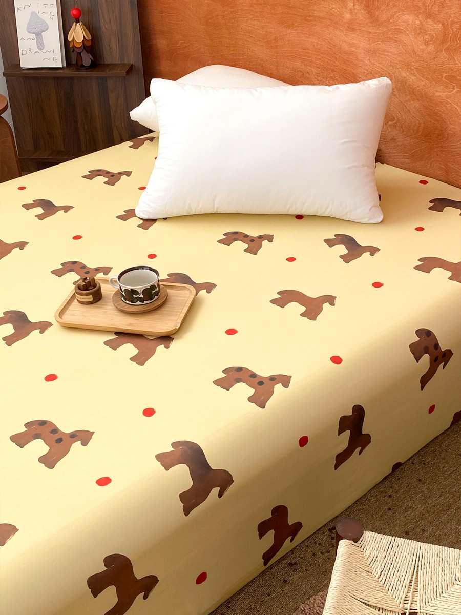 Cartoon Pony Print Long Staple Cotton Bed Sheet - Image 3