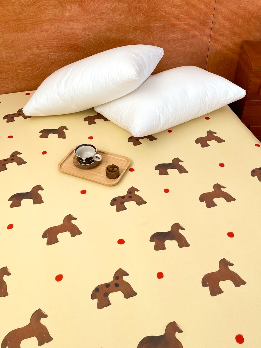 Cartoon Pony Print Long Staple Cotton Bed Sheet - Image 4