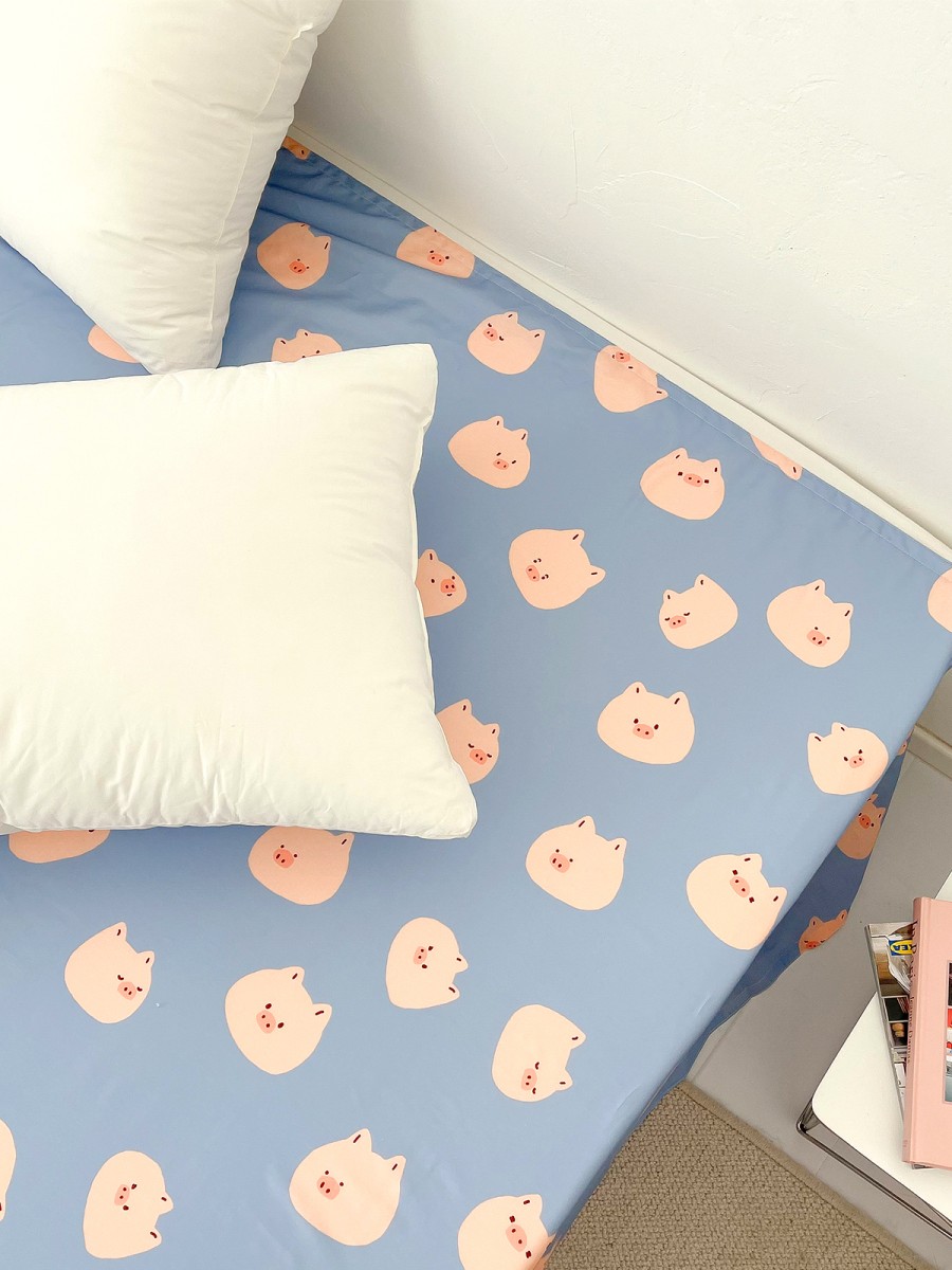 Adorable Pink Pig Cotton Bed Sheets - Image 3