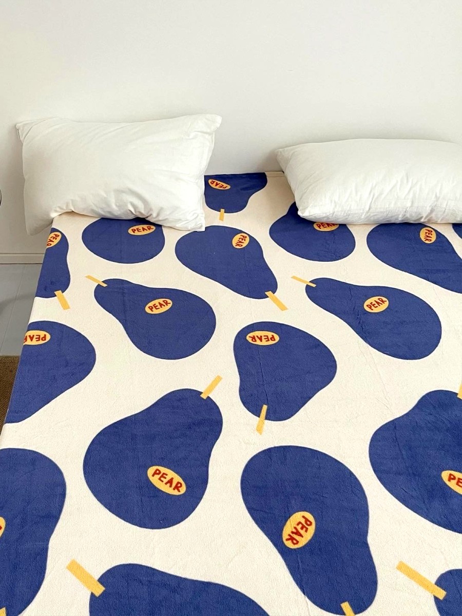 Blue Pear Print Bed Sheet - Image 2