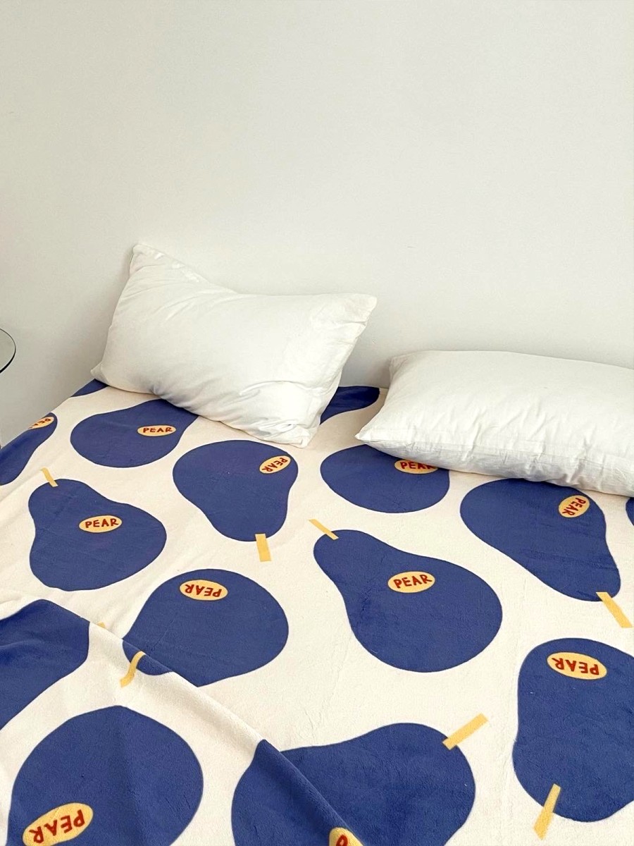 Blue Pear Print Bed Sheet - Image 3