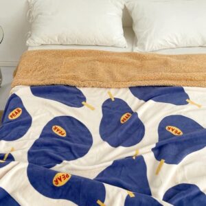 Blue Pear Shaped Lambswool Blanket