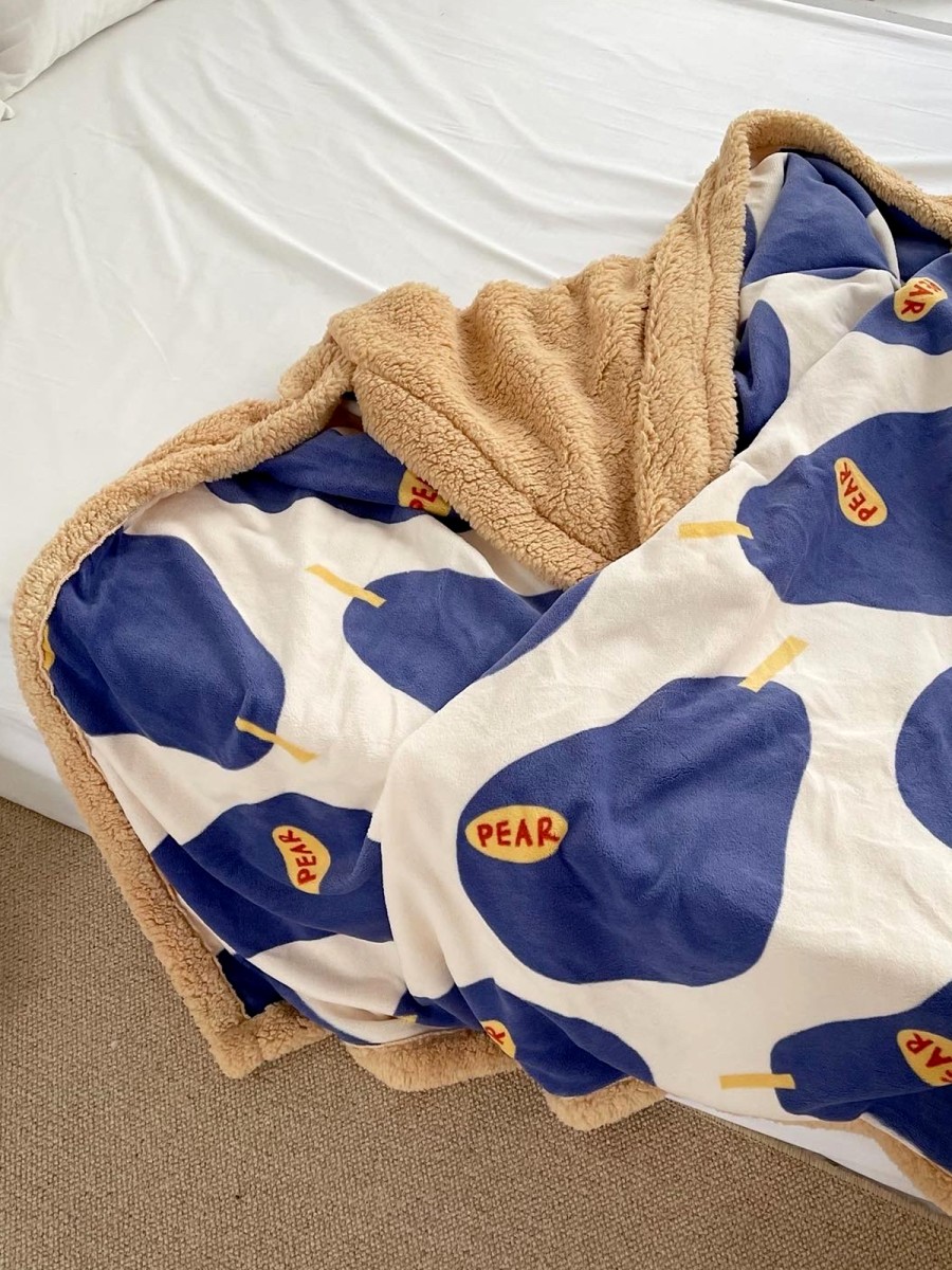 Blue Pear Shaped Lambswool Blanket - Image 2
