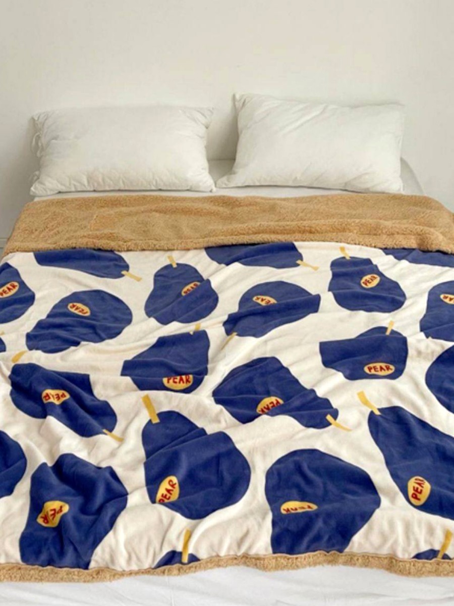 Blue Pear Shaped Lambswool Blanket - Image 5