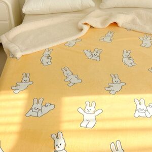 Creamy Yellow Bunny Plush Blanket