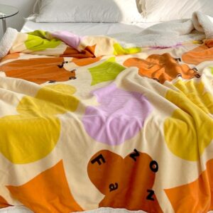 Irregular Color Blocked Lambswool Blanket