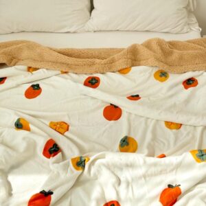 Adorable Persimmon Lambswool Blanket