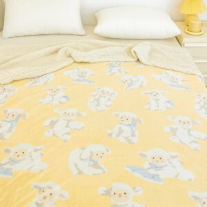 Cartoon Sheep Double Layer Nap Blanket