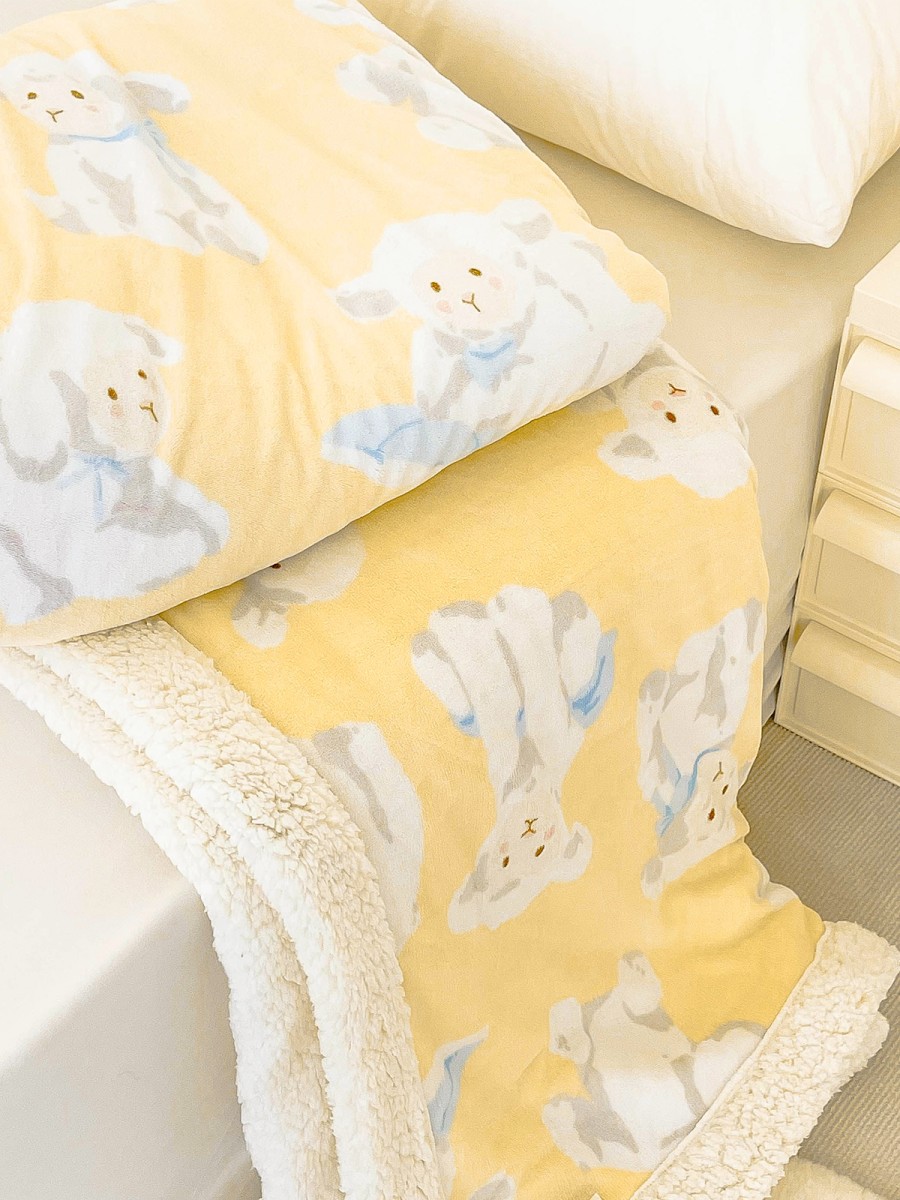 Cartoon Sheep Double Layer Nap Blanket - Image 5