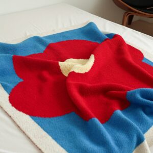 Big Hibiscus Half Fleece Blanket