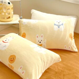 Puppy Shaped Cream Fleece Pillowcase