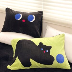 Black Cat Plush Pillowcase