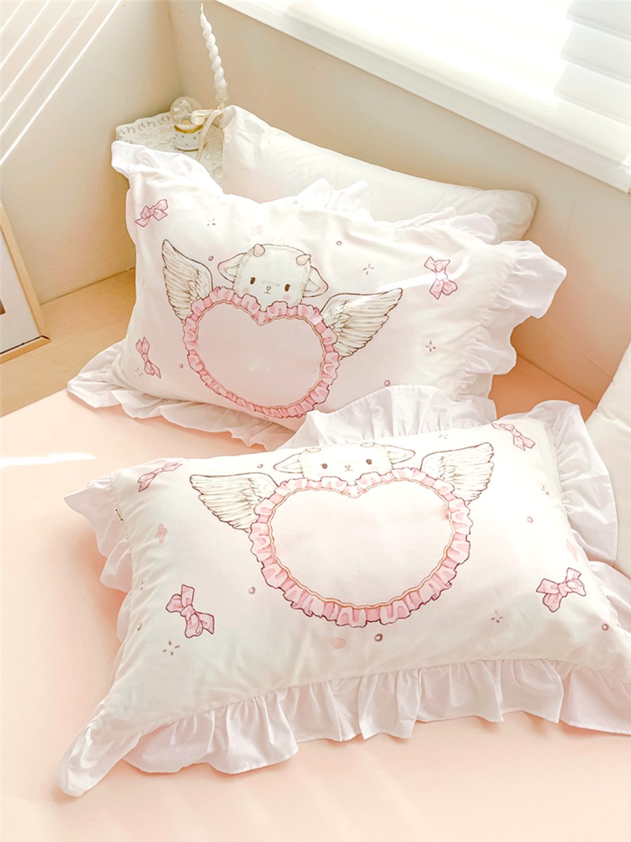 Pink 100% Cotton Edge Pillowcase - Image 2