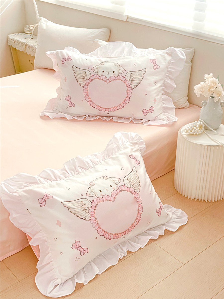 Pink 100% Cotton Edge Pillowcase - Image 3