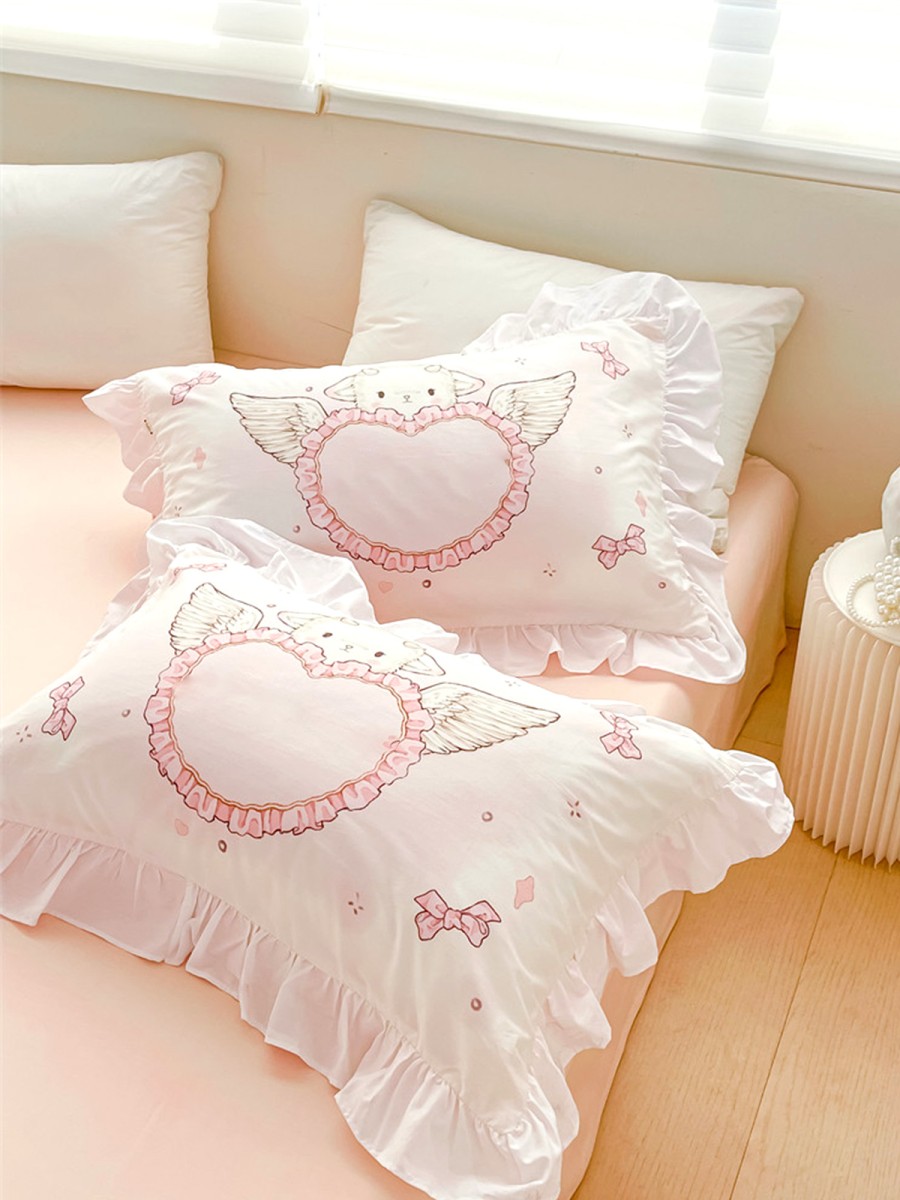 Pink 100% Cotton Edge Pillowcase - Image 5