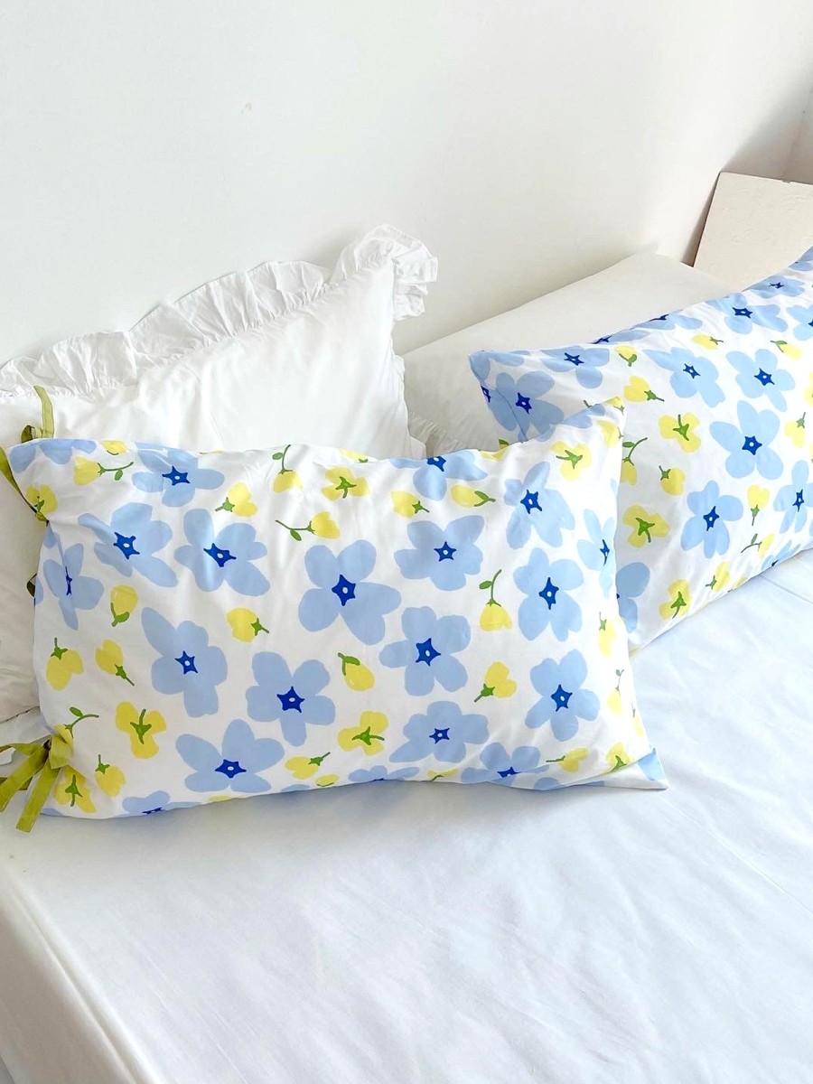 Spring Floral Cotton Pillowcase - Image 3