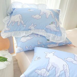 Adorable White Sheep Cotton Pillowcase