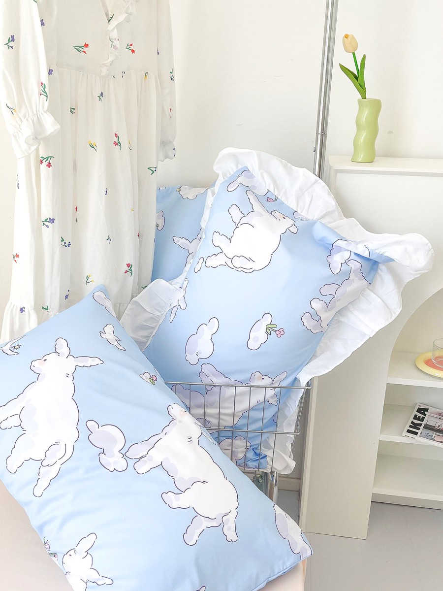 Adorable White Sheep Cotton Pillowcase - Image 3