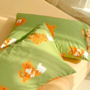 Cute Tiger and Rabbit Print Pillowcase