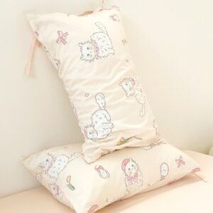 White Kitten Cotton Pillowcase